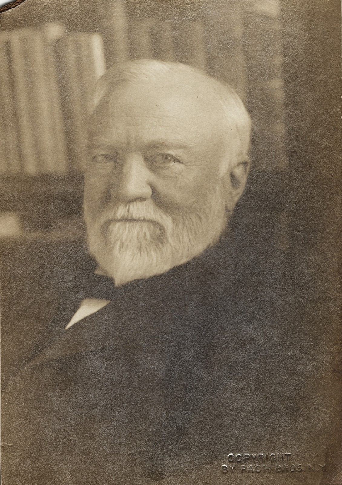 c. 1910's Andrew Carnegie Portrait Cabinet Photograph by Pach Bros. US STEEL
