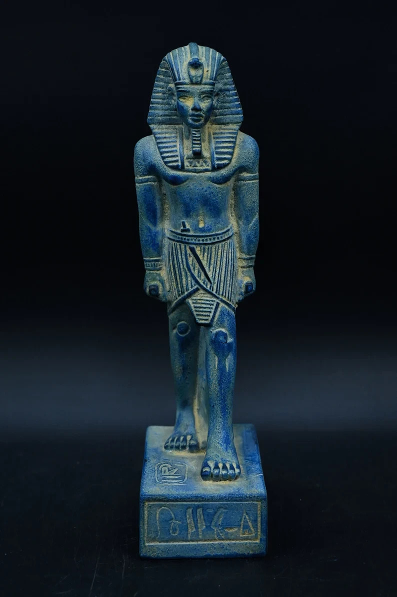 Authentic Ancient Egyptian Artifact Tutankhamun Statue With protection Gods BC