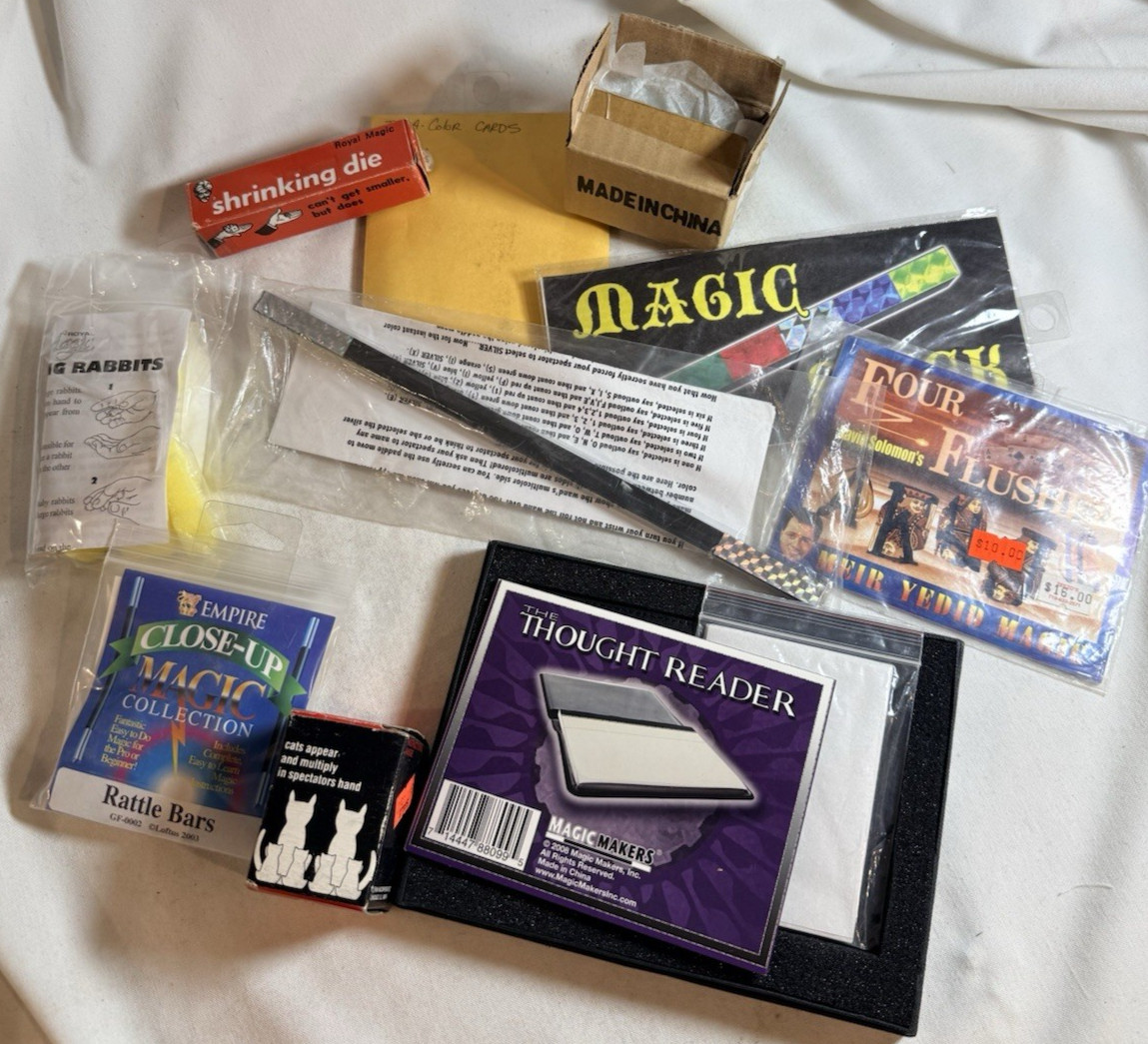 Lot of 10 Vintage Magic Tricks, Gags - Magician, Cards, Routines, Close-Up