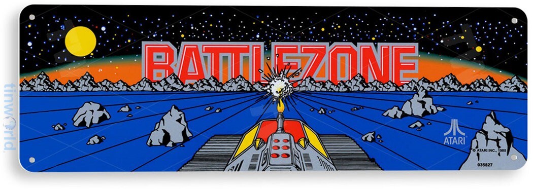 TIN SIGN Battlezone Arcade, 80\'s, Retro, Console, Marquee, Game Room Decor, C619