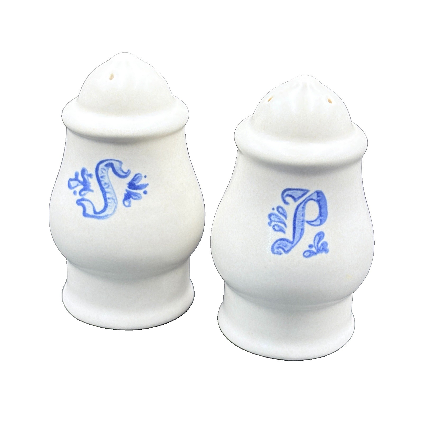 Vintage Pflatzgraff Yorktown Stoneware Pottery Salt And Pepper Shakers