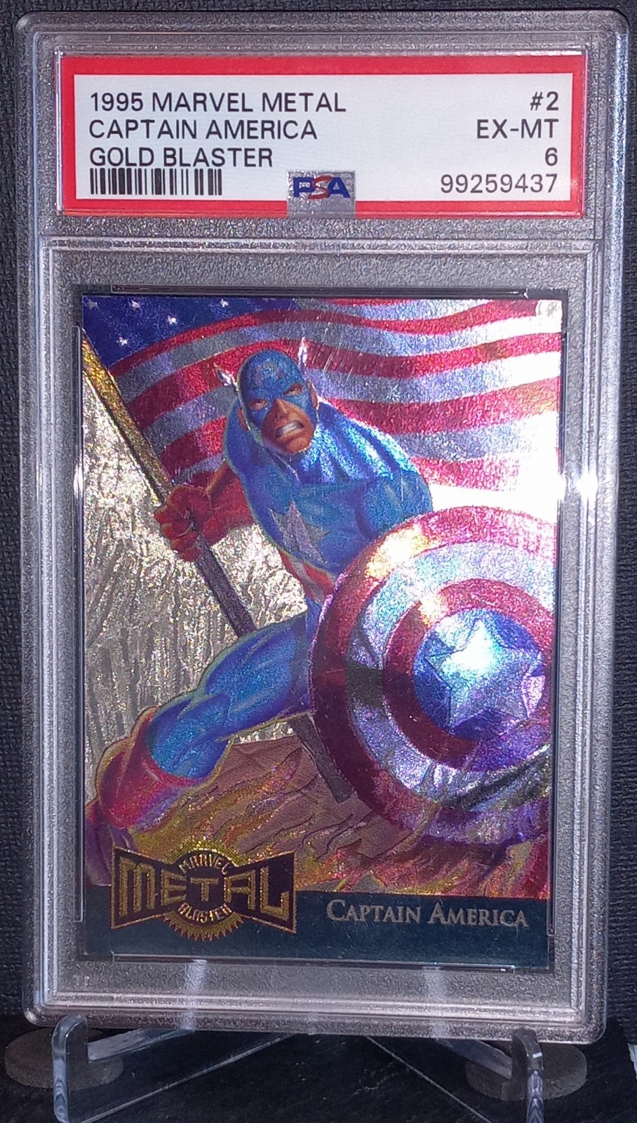 1995 Marvel Captain America GOLD BLASTER INSERT PSA 6