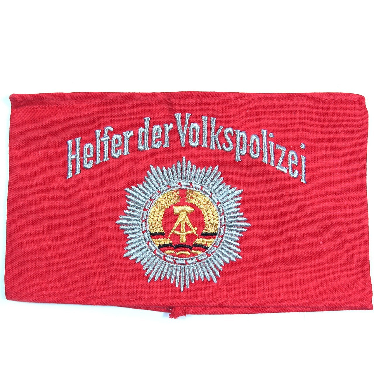 Vintage East German DDR Helfer der Volkspolizei Police Auxiliary Red Armbands