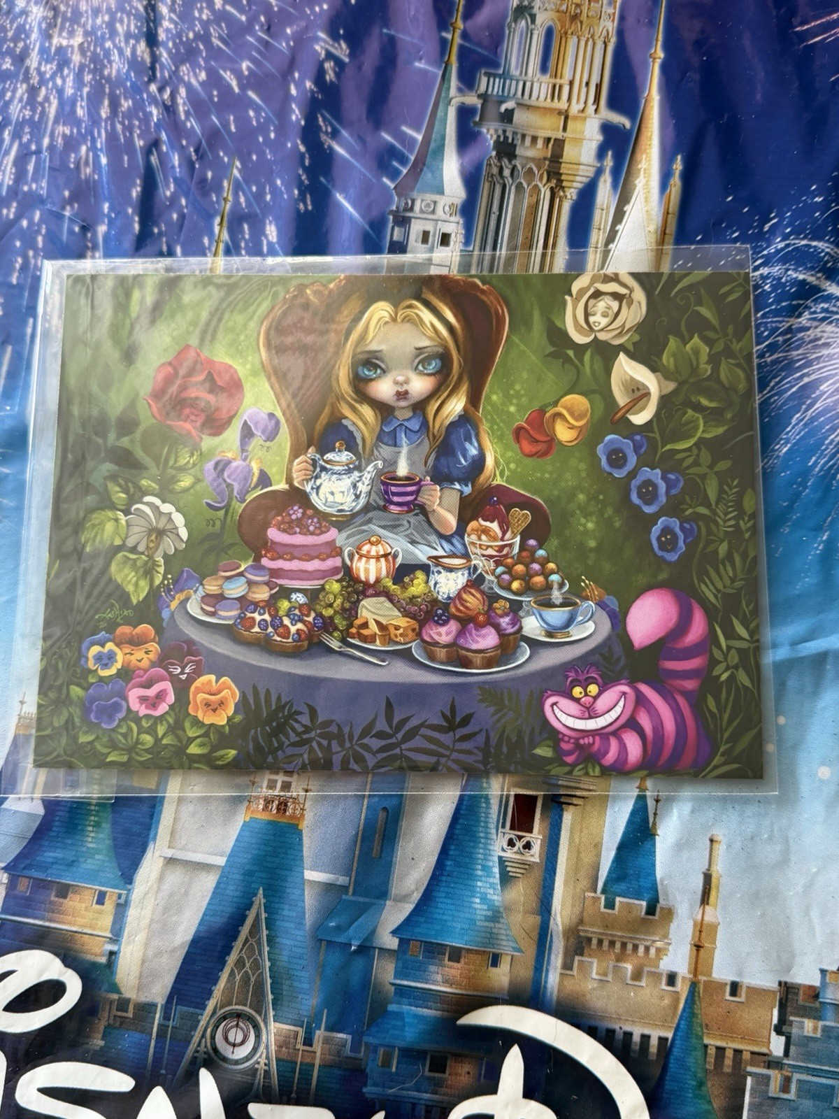 2026 Disney Parks Jasmine Becket-Griffith Alice In Wonderland 5x7” Postcard New