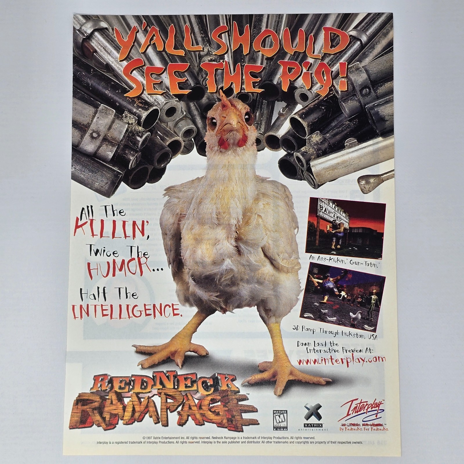Redneck Rampage PC See the Pig Print Ad/Poster Promo Art