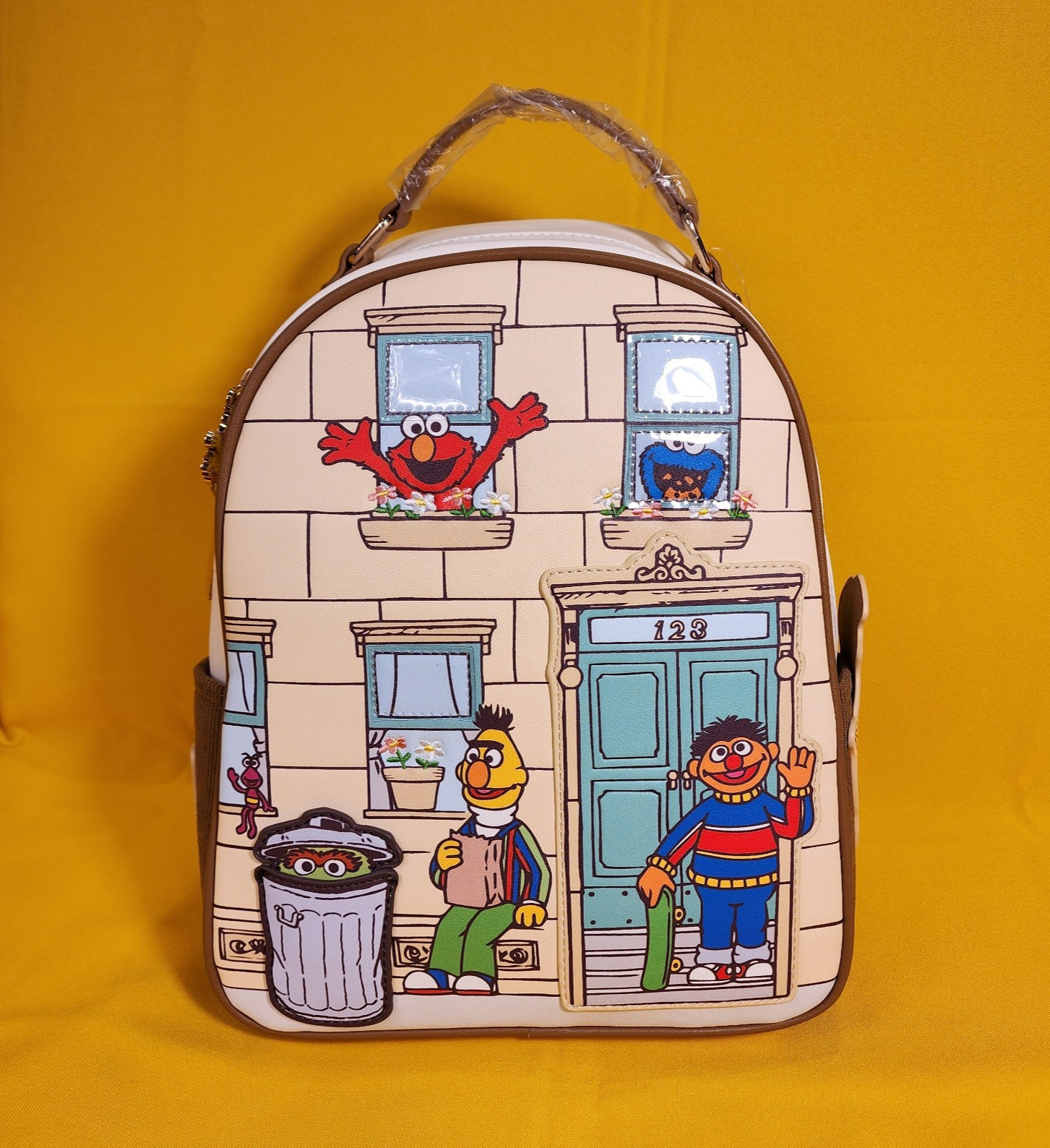 Sesame Street Block Characters Elmo , Oscar , Burt , Ernie Mini Backpack NEW