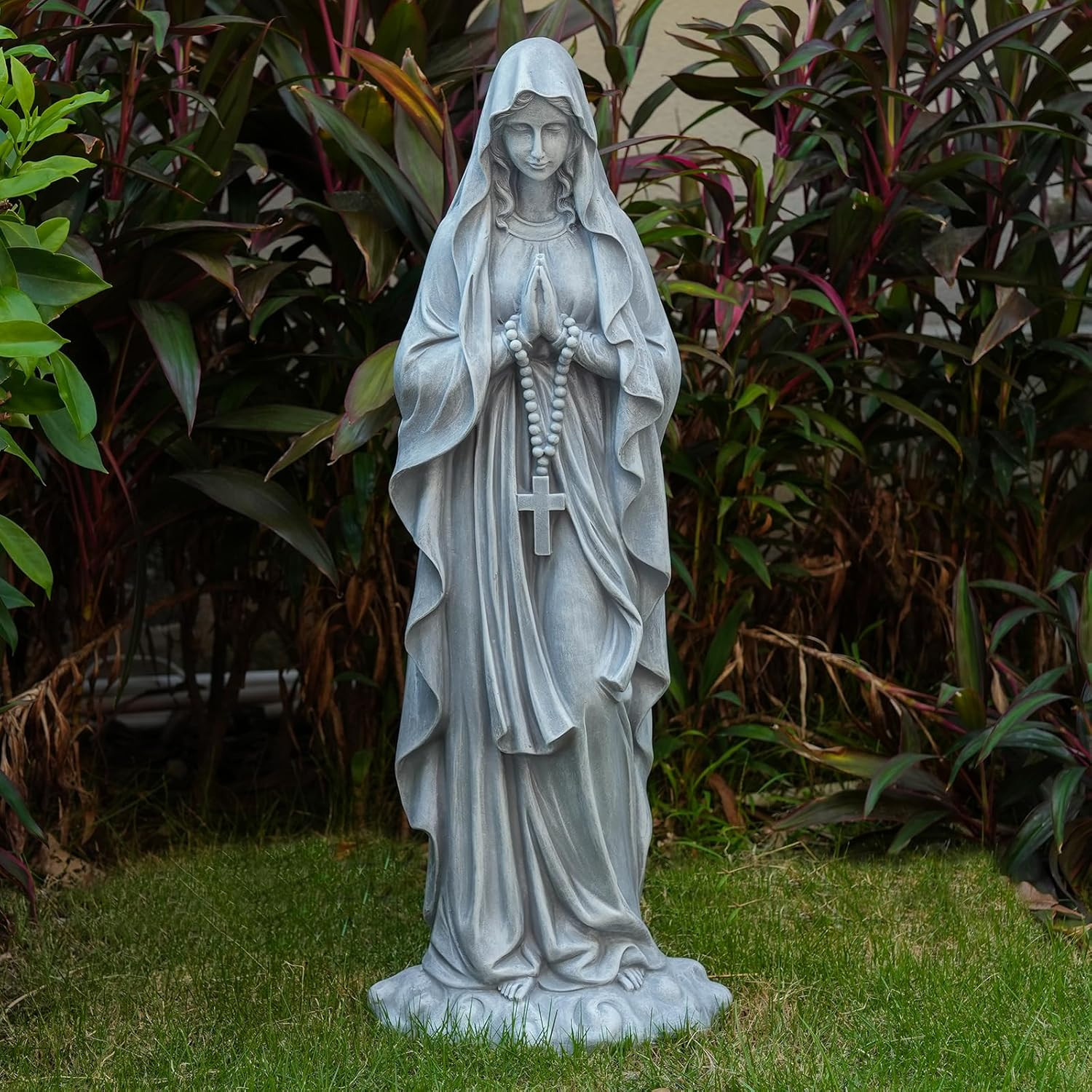 Virgin Mary Praying Statue 31.49 Inch Tall Outdoor Garden Religious Garden Outdo