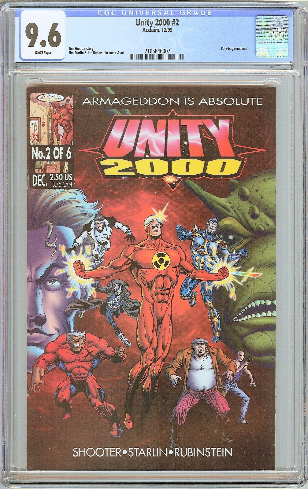 Unity 2000 2 CGC 9.6 White Pages 1999 2105846007