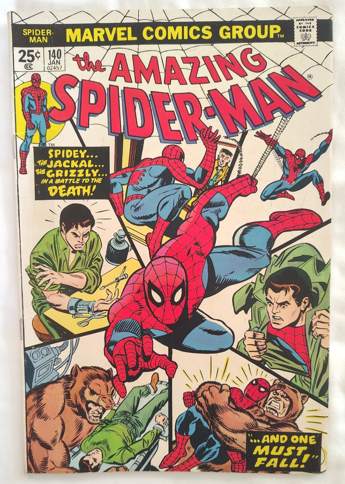 Amazing Spider-Man #140 1975 Vintage Marvel Comic Jackal Grizzly 1st Glory Grant