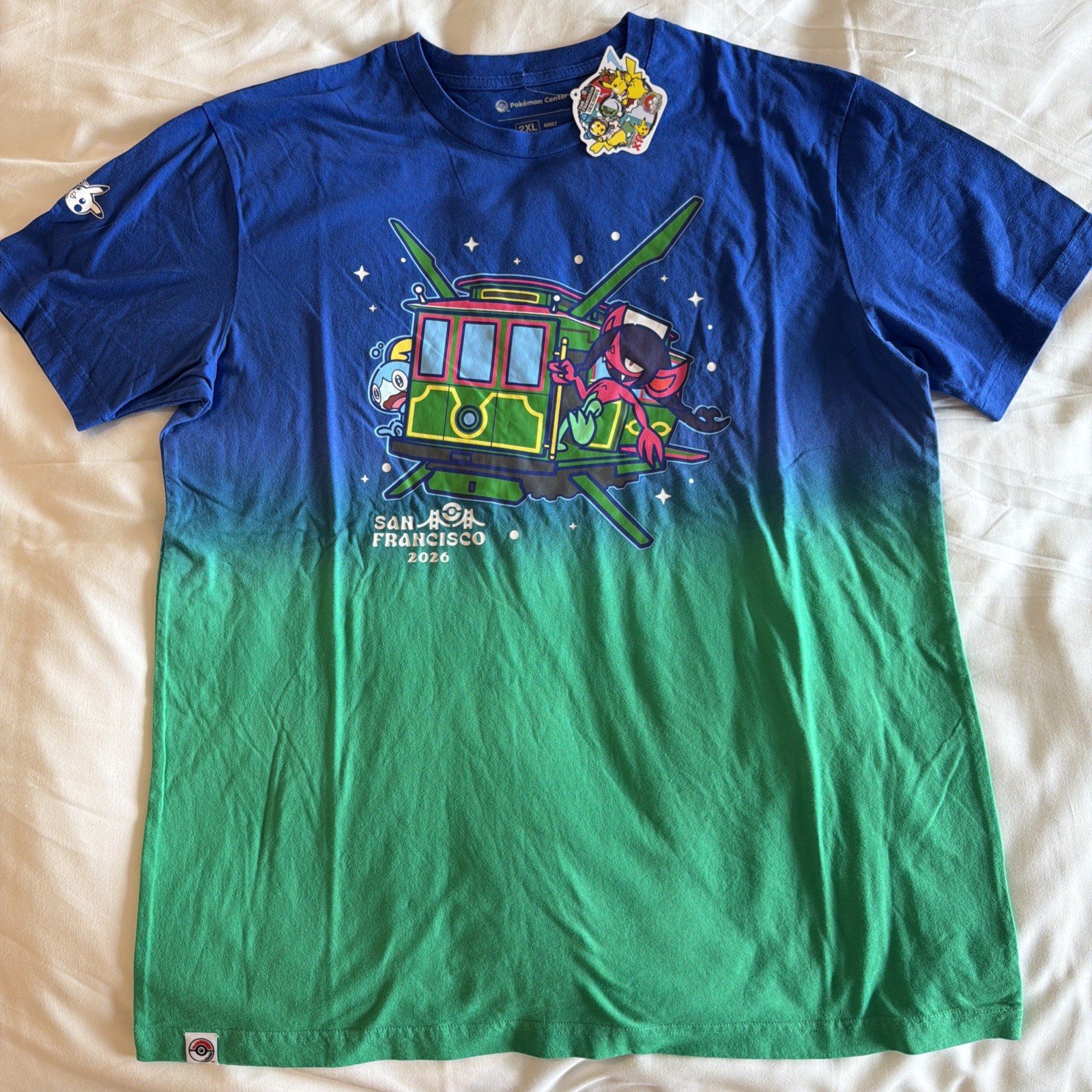 2026 Pokemon World Championship Exclusive Rayquaza Cable Car Morgrem T-Shirt 2XL