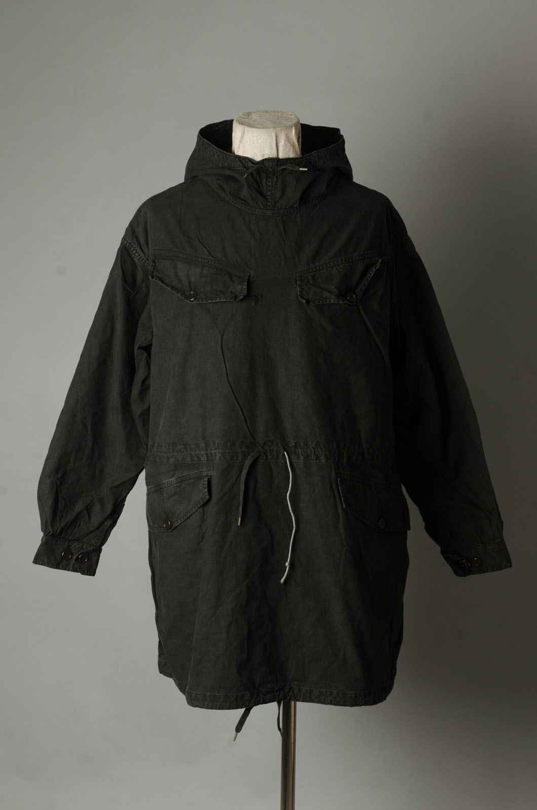 VTG French Army M50 Black Over Dyed Alpine Smock Pullover Parka Jacket