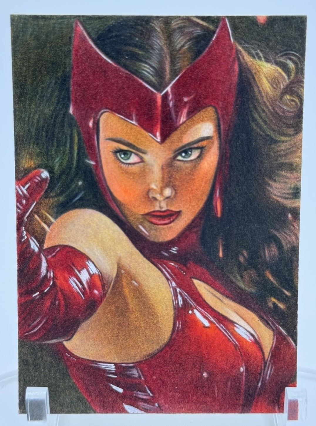 GGC Studio Marvel Scarlet Witch Artist Hand Drawn Sketch Card 1/1 ACEO ORIGINAL