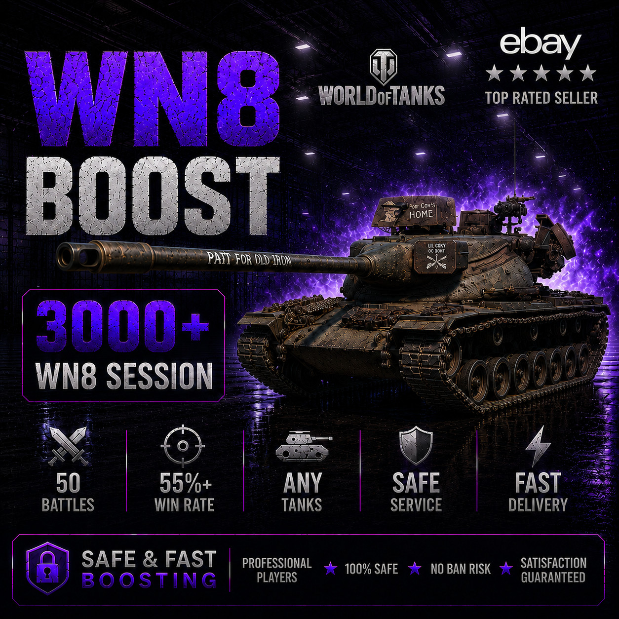 World Of Tanks I 50 BATTLES I WN8 3000+ I 2 DAYS I WOT
