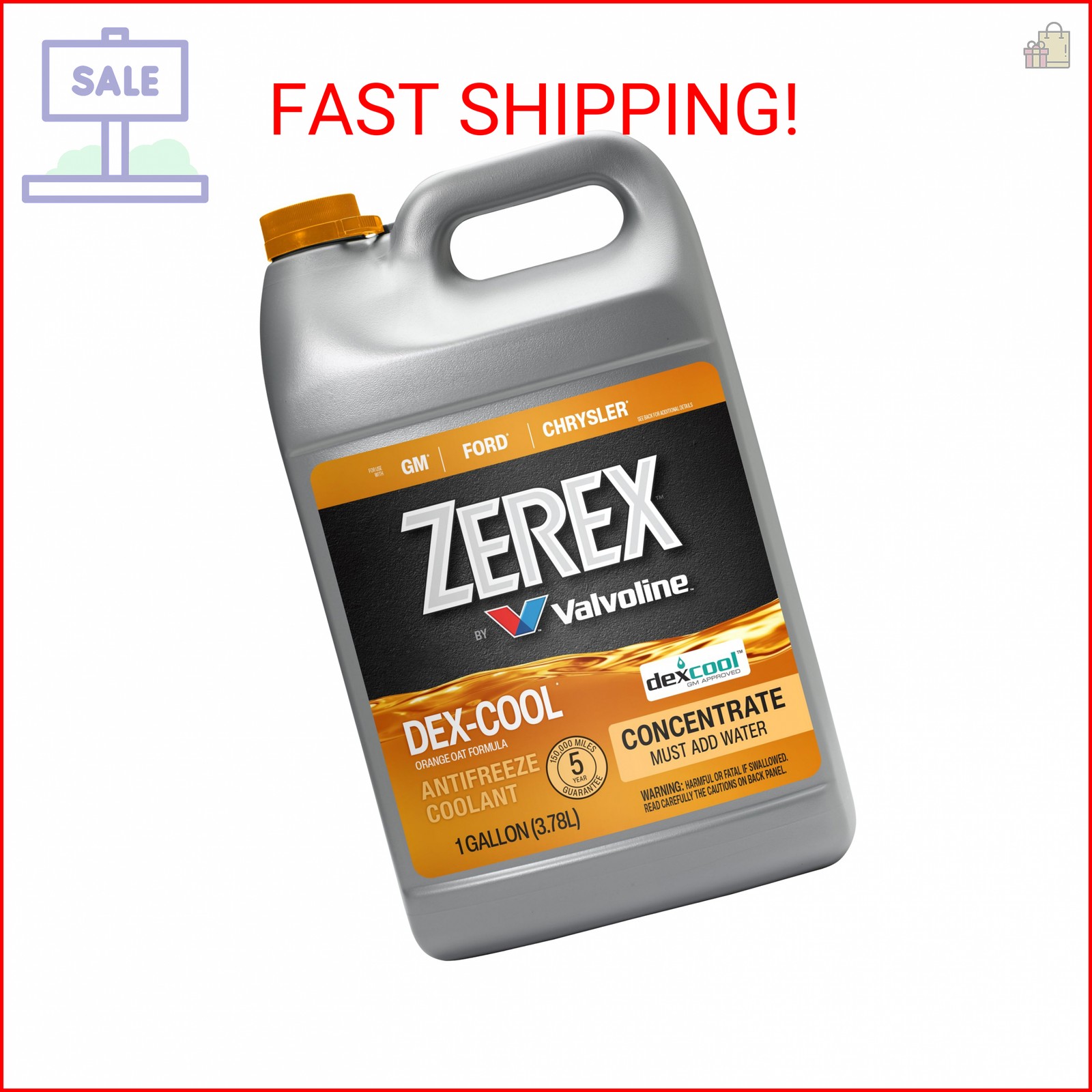 Zerex Dex-Cool Antifreeze Coolant Concentrate 1 Gallon