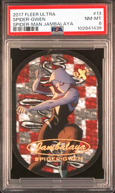 2017 FLEER ULTRA SPIDER-MAN SPIDER-GWEN JAMBALAYA RC PSA 8 LIMITED TO 50  SSP 