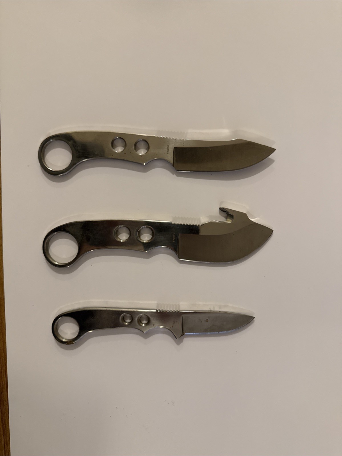Remington 3 Pc Fixed Blade Knife Set w Sheath Hunting Survival Stainless