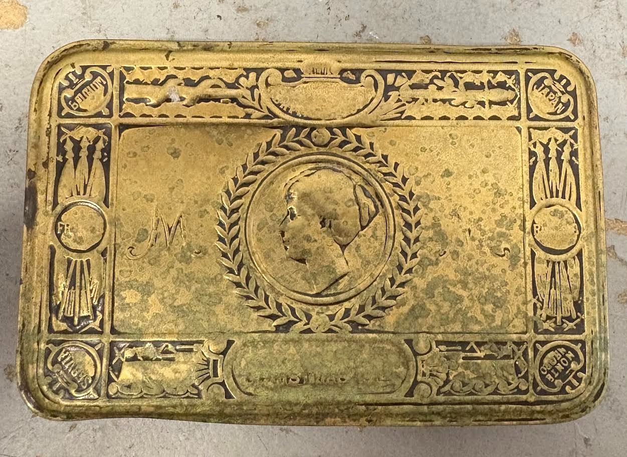 ORIGINAL WW1 PRINCESS MARY 1914 CHRISTMAS TIN, NO CONTENTS