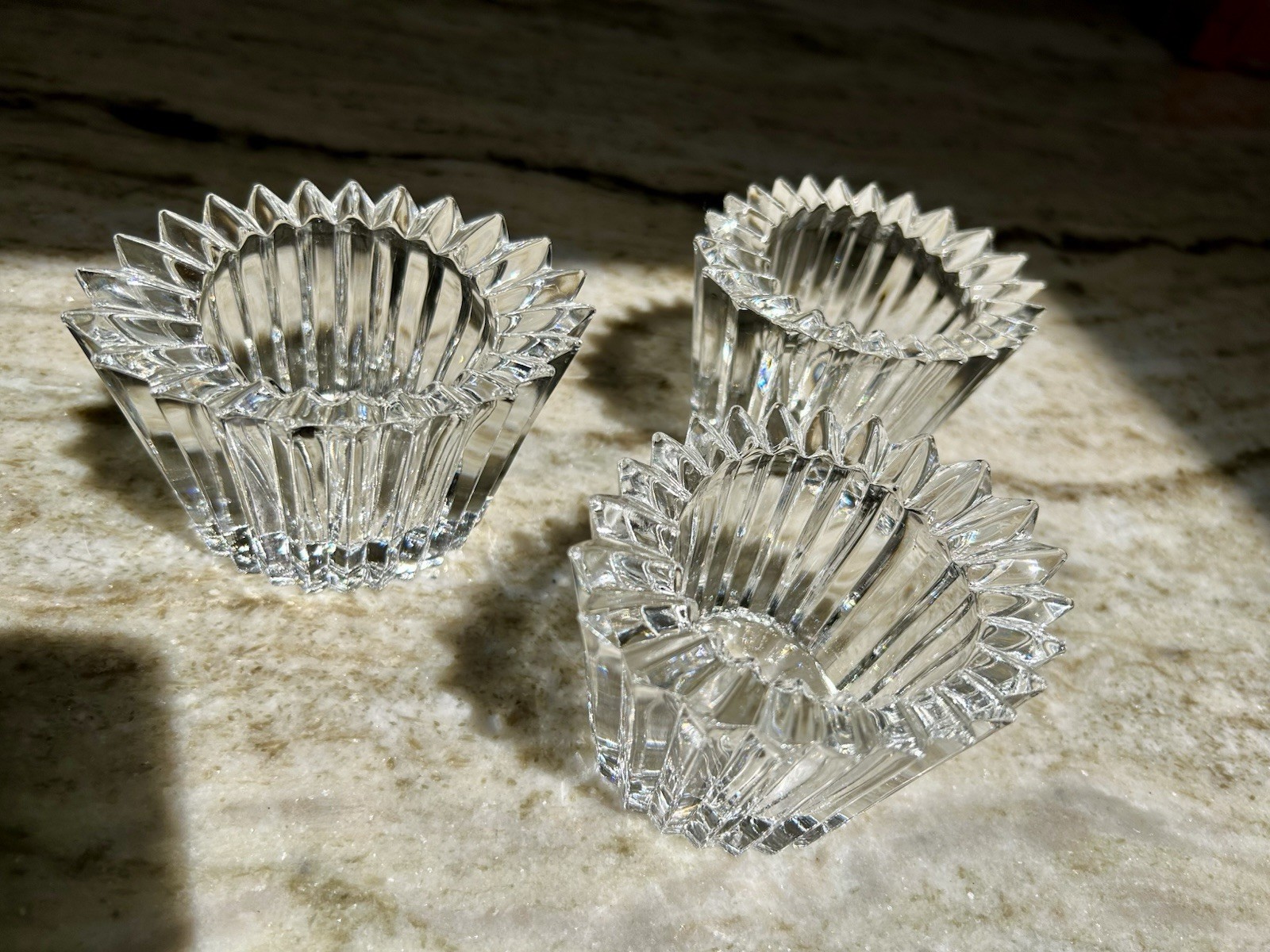 Lot of 3 Vintage Mikasa Studio Nova Altus Crystal Votive Candle Holders Japan