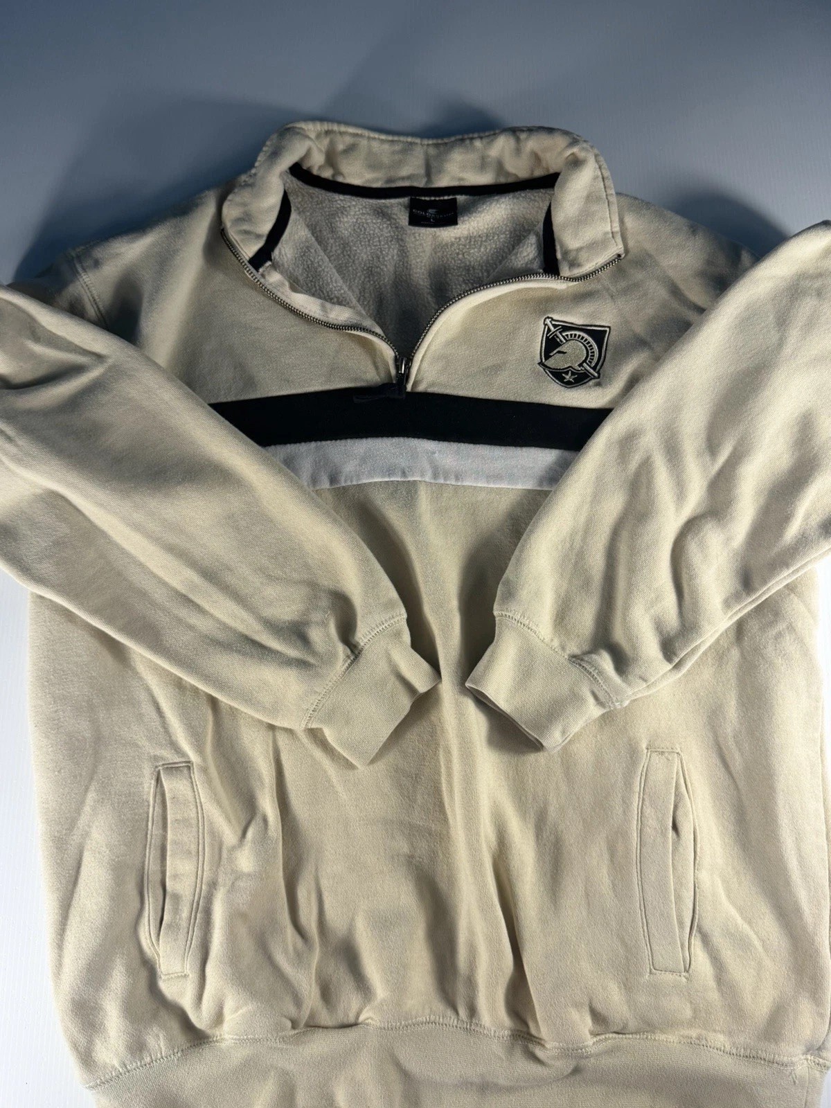 Army Black Knights US Army Men\'s Colosseum 1/4 Zip Size L Tan US Military