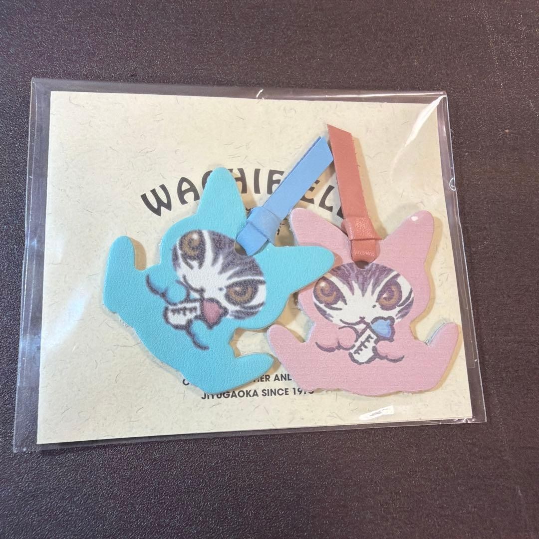 Wachifield Baby Dayan Leather Charm Pair Water Blue & Pink likenew & Unopened
