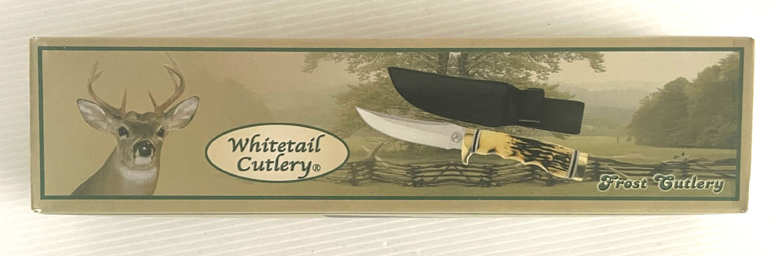 Whitetail Cutlery 9.25 Inch Fixed Blade Knife w/ Leather Sheath WT-150 NIB
