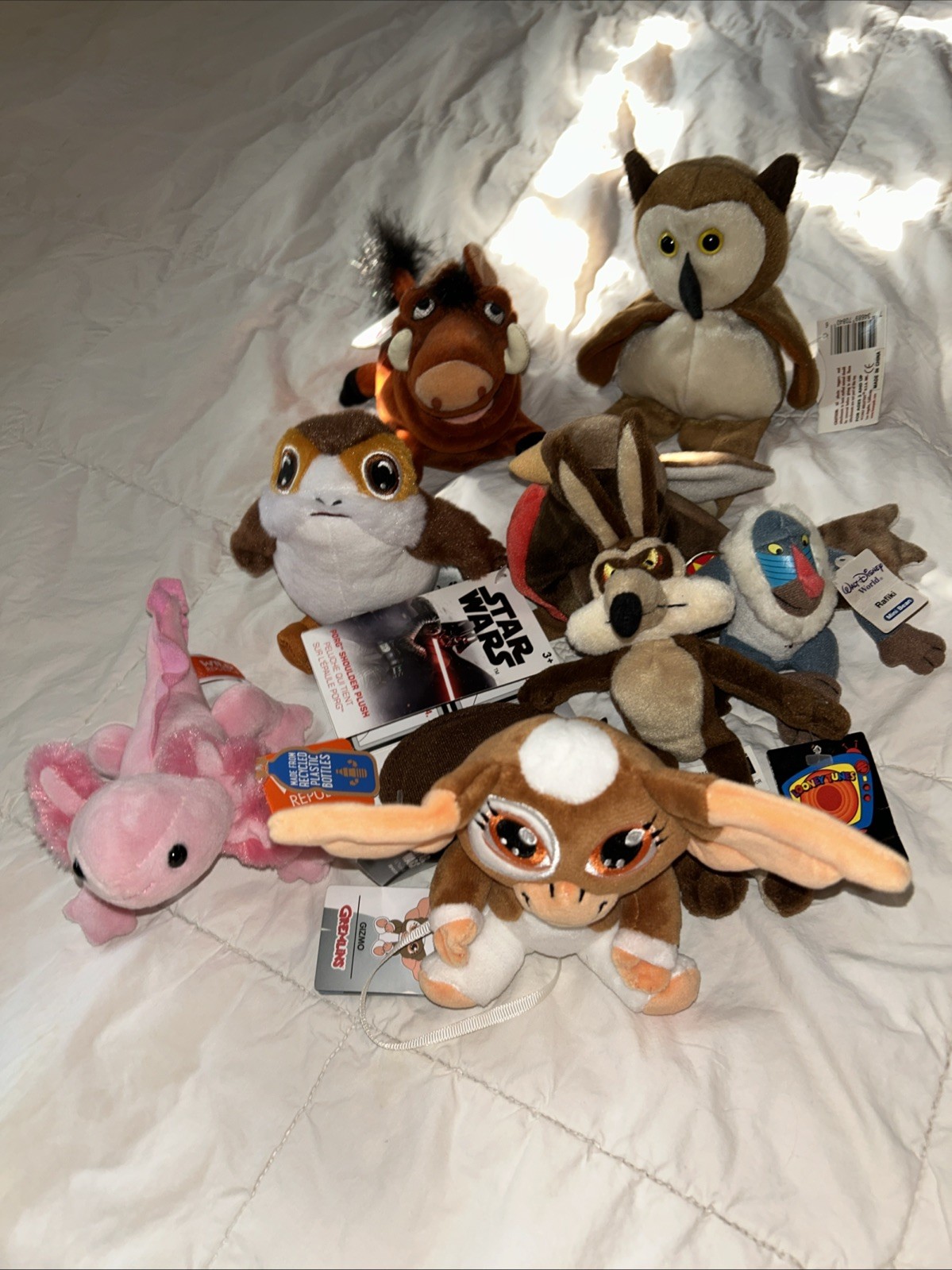 Lot Of Eight (8) Small Plush Disney Star Wars Ty Looney Tunes  NWT