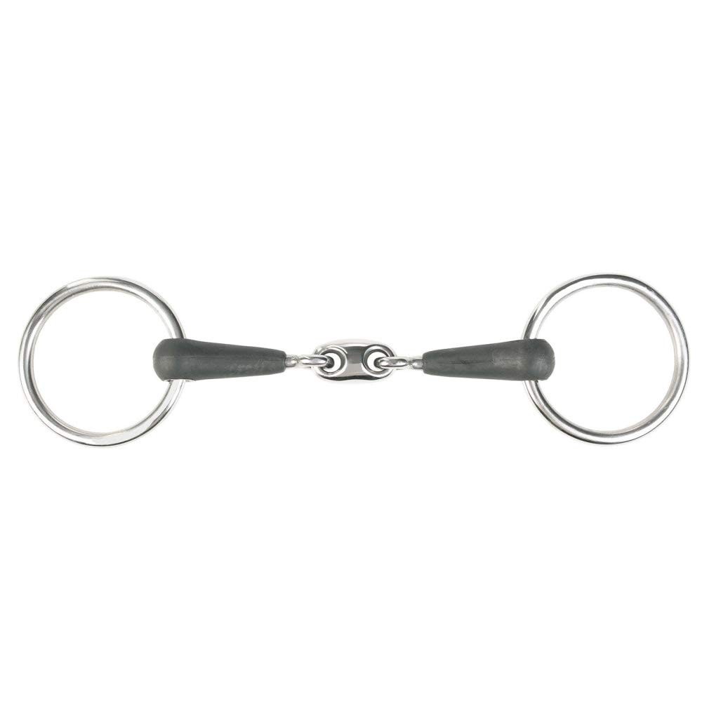 HORZE Oval Link Loose Ring Snaffle Bit - Black - 5