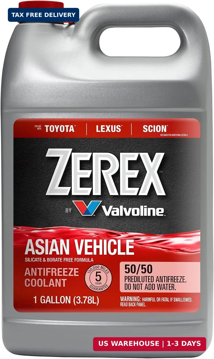 Zerex Asian Vehicle Red Silicate and Borate Free 50/50 Prediluted Ready-to-Use A