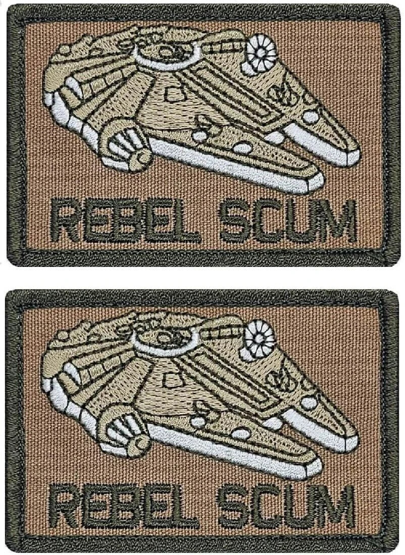 REBEL SCUM EMBROIDERED MORALE PATCH  | 2PC HOOK BACKING  3
