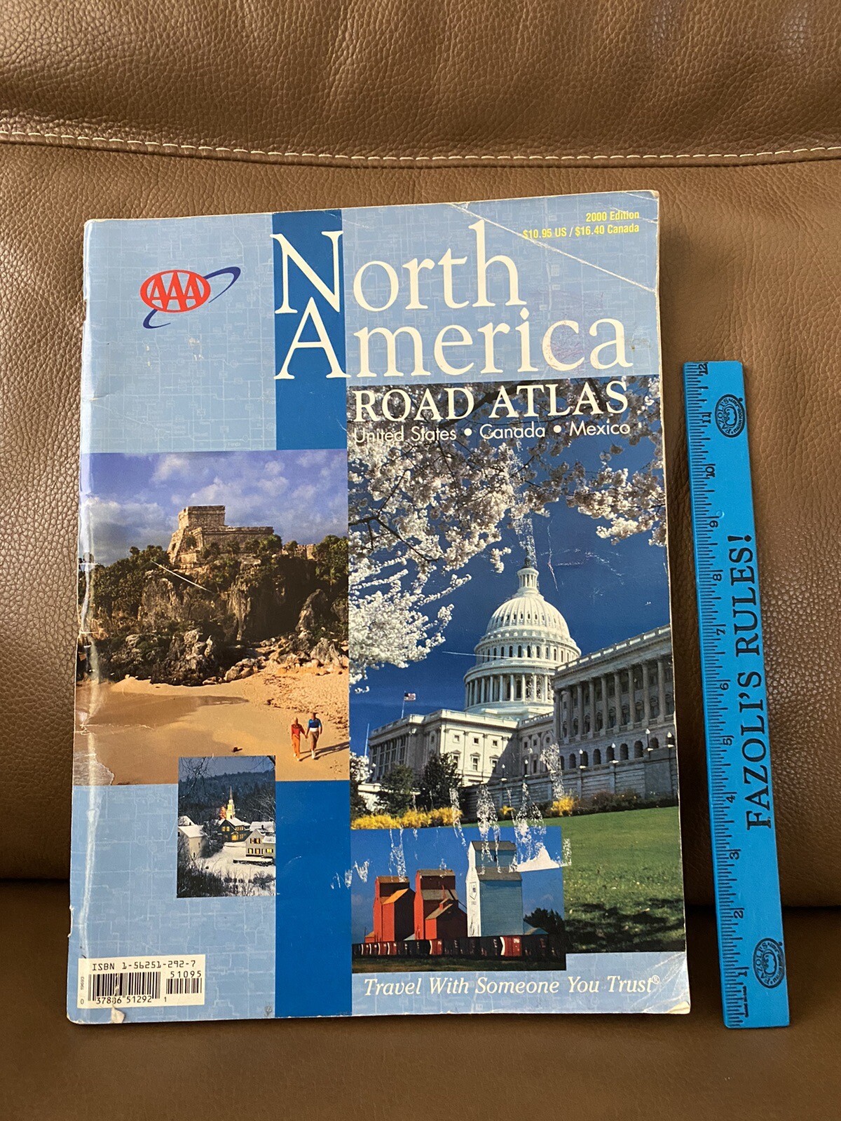 AAA North America Road Atlas ~ 15” X 11” ~ Vintage 2000