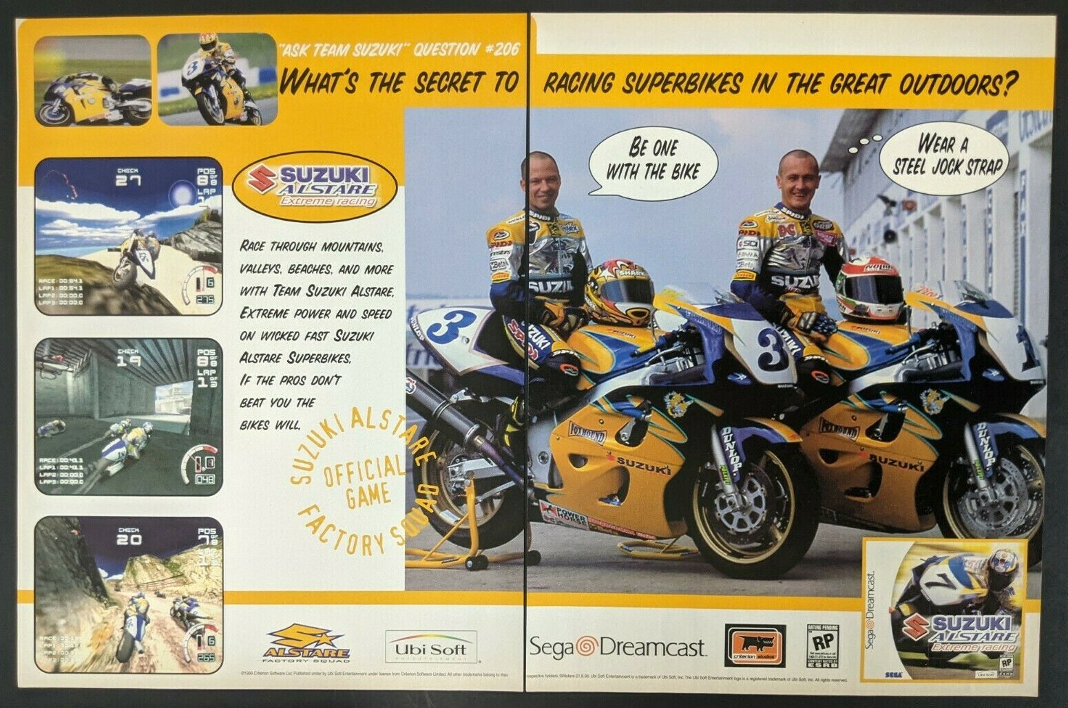 Suzuki Alstare Extreme Racing Print Ad Game Poster Art PROMO Official Dreamcast