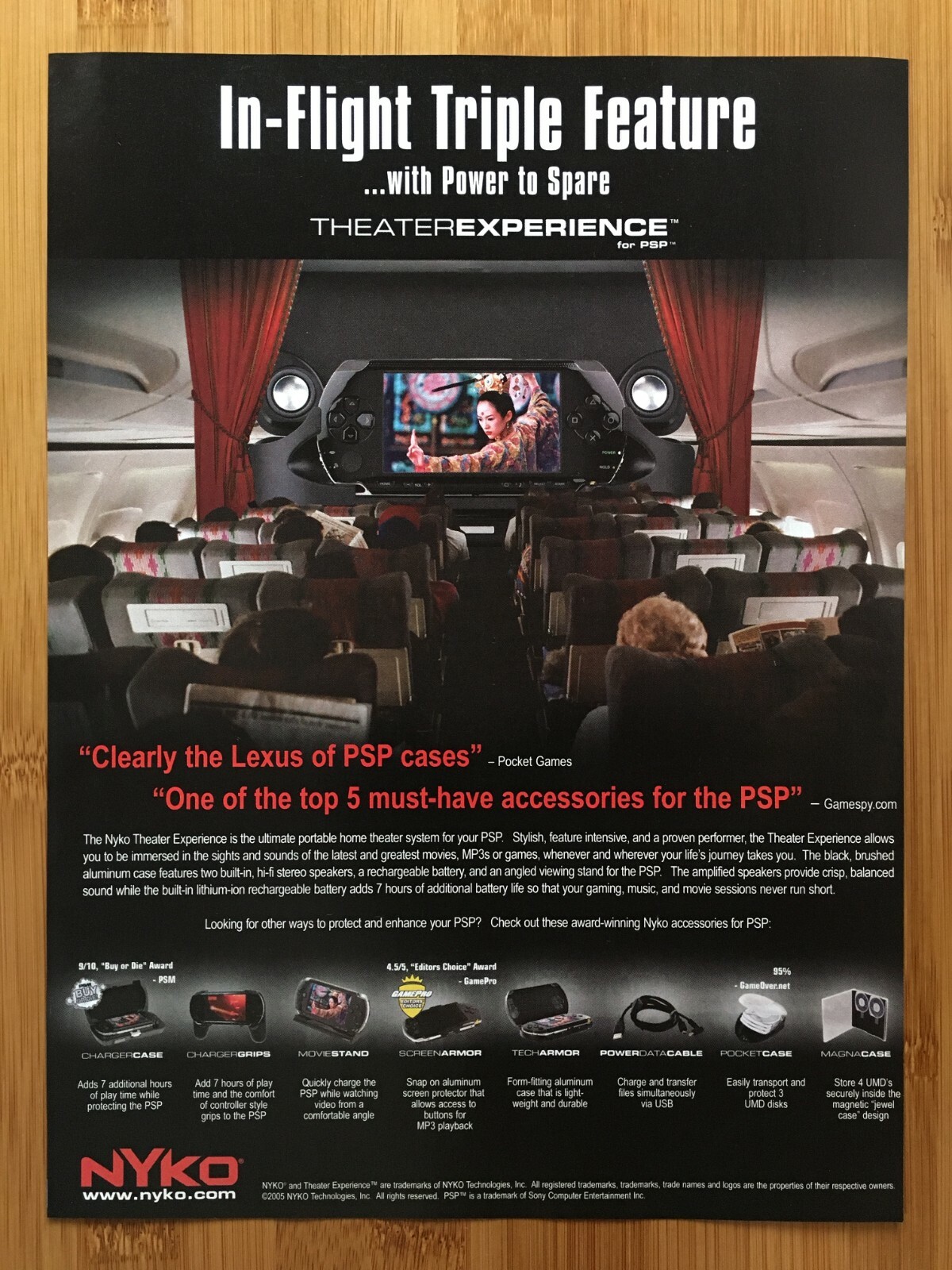 2005 Nyko PSP Theatre Speakers/Case Print Ad/Poster Official System/Console Art