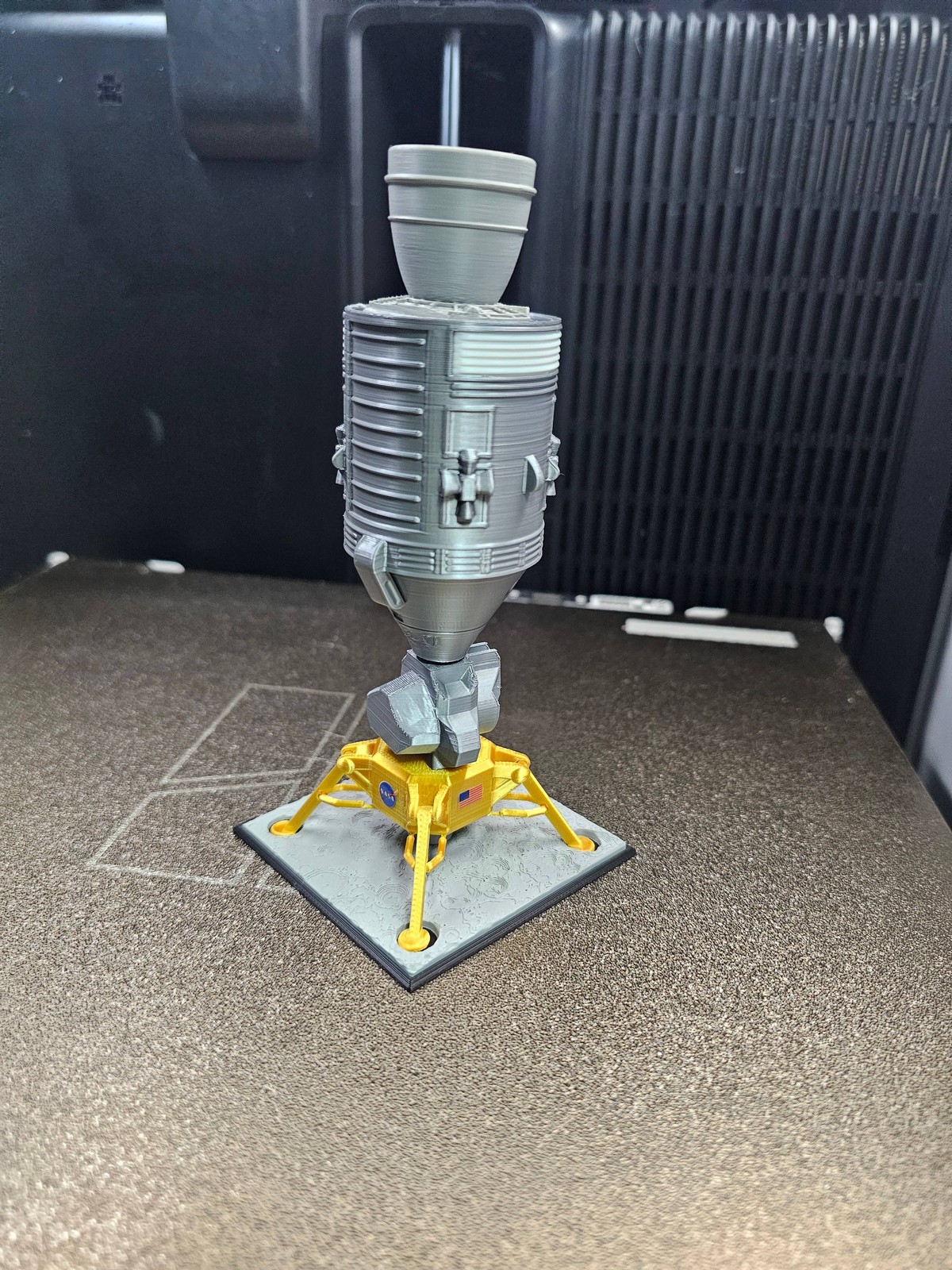 1/96 1/100 Apollo 11 CSM LM Spacecraft 3D Finished Model Lunar Lander Moon Base