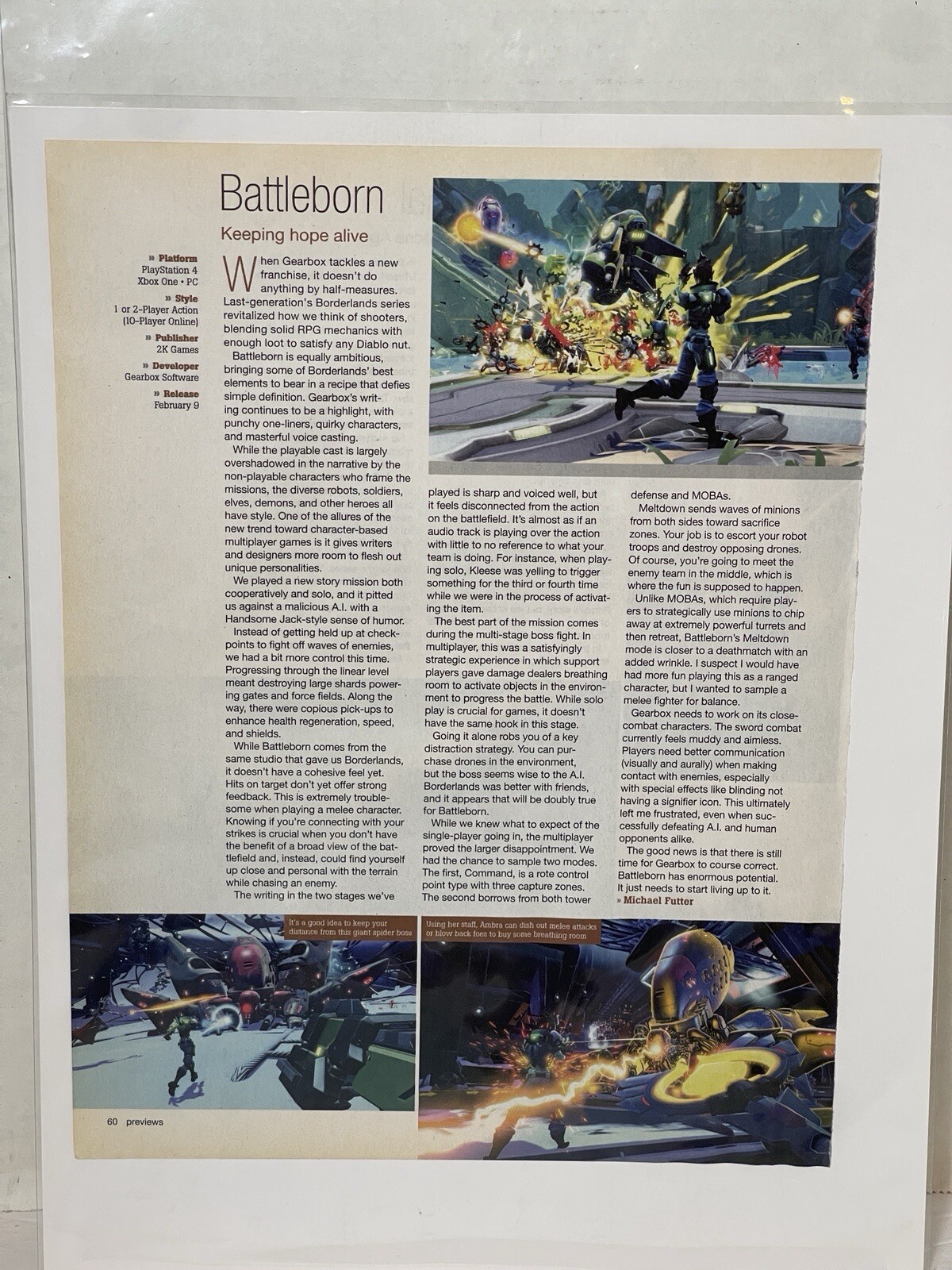 Battleborn Magazine Article Poster Gearbox Game Art Print