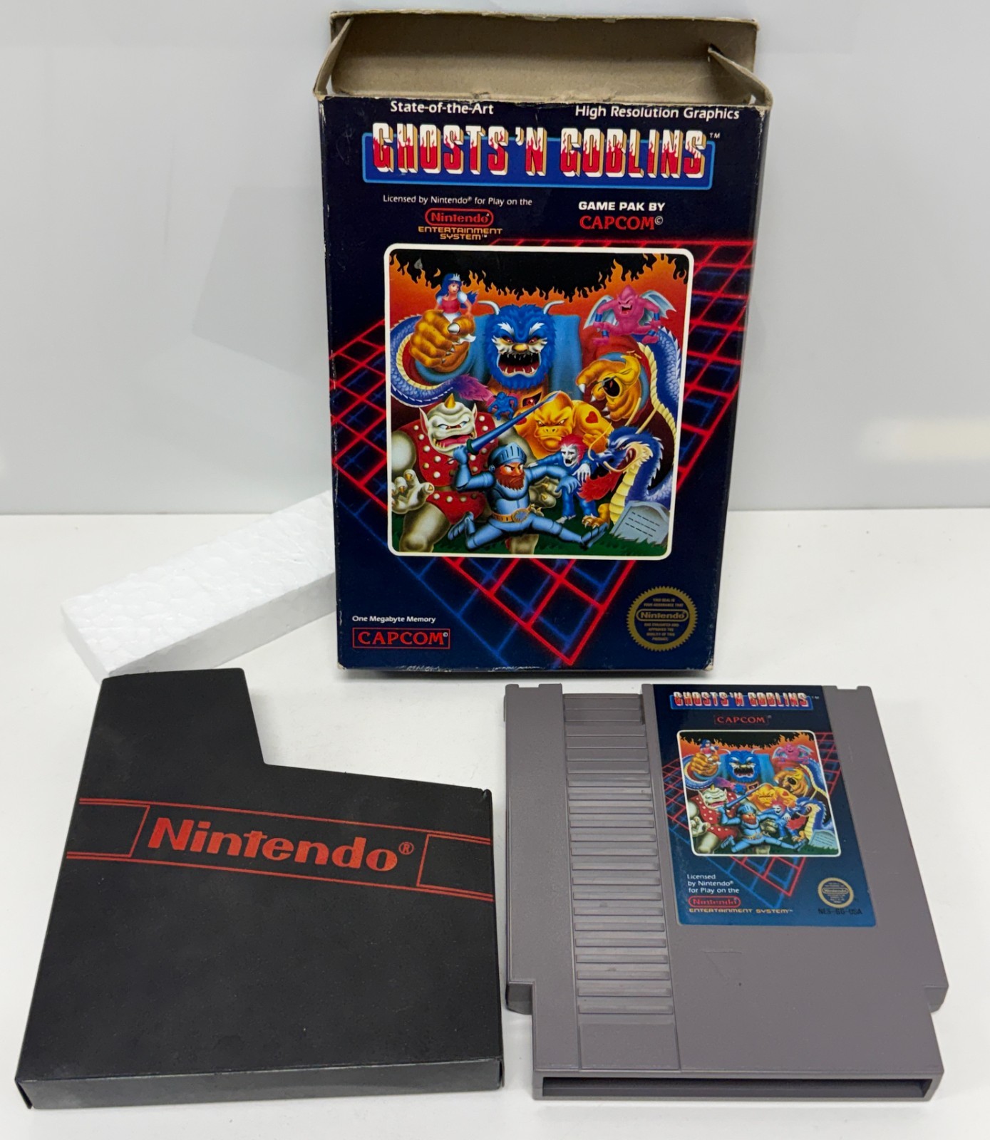 Ghosts ’n Goblins NES Nintendo w/ Box, Cartridge, Sleeve & Foam - NO MANUAL