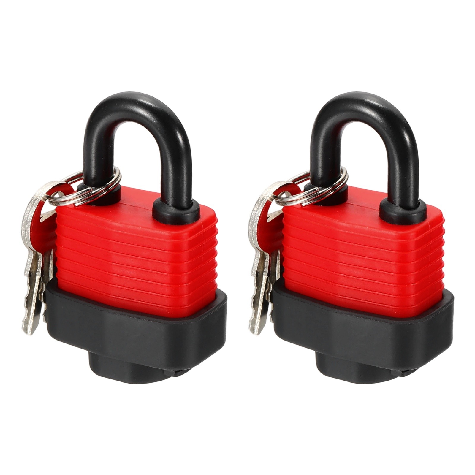 2Pcs Waterproof Padlocks 38.8mm / 1.53 Inch Alloy Steel Short Beam Locks Red