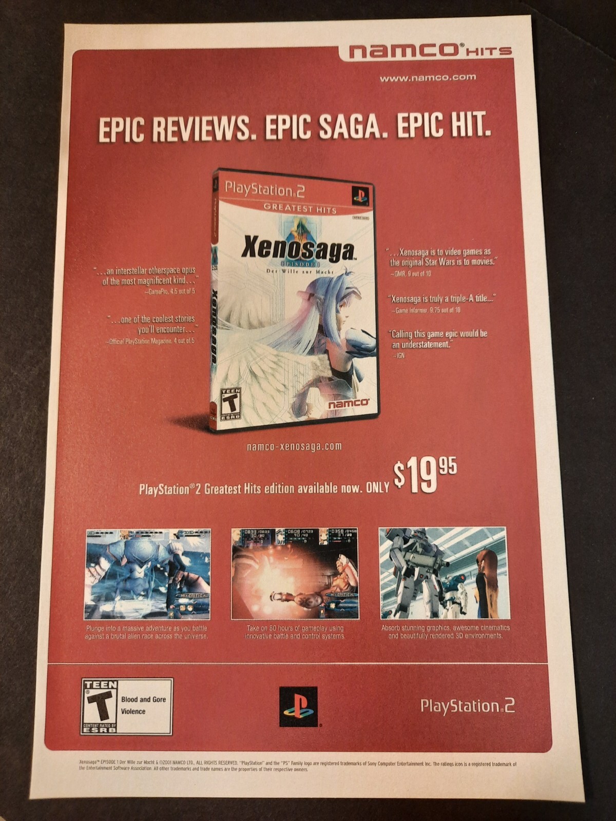XENOSAGA: Episode I PS2 Greatest Hits ~ Vintage Comic Page PRINT AD 2001