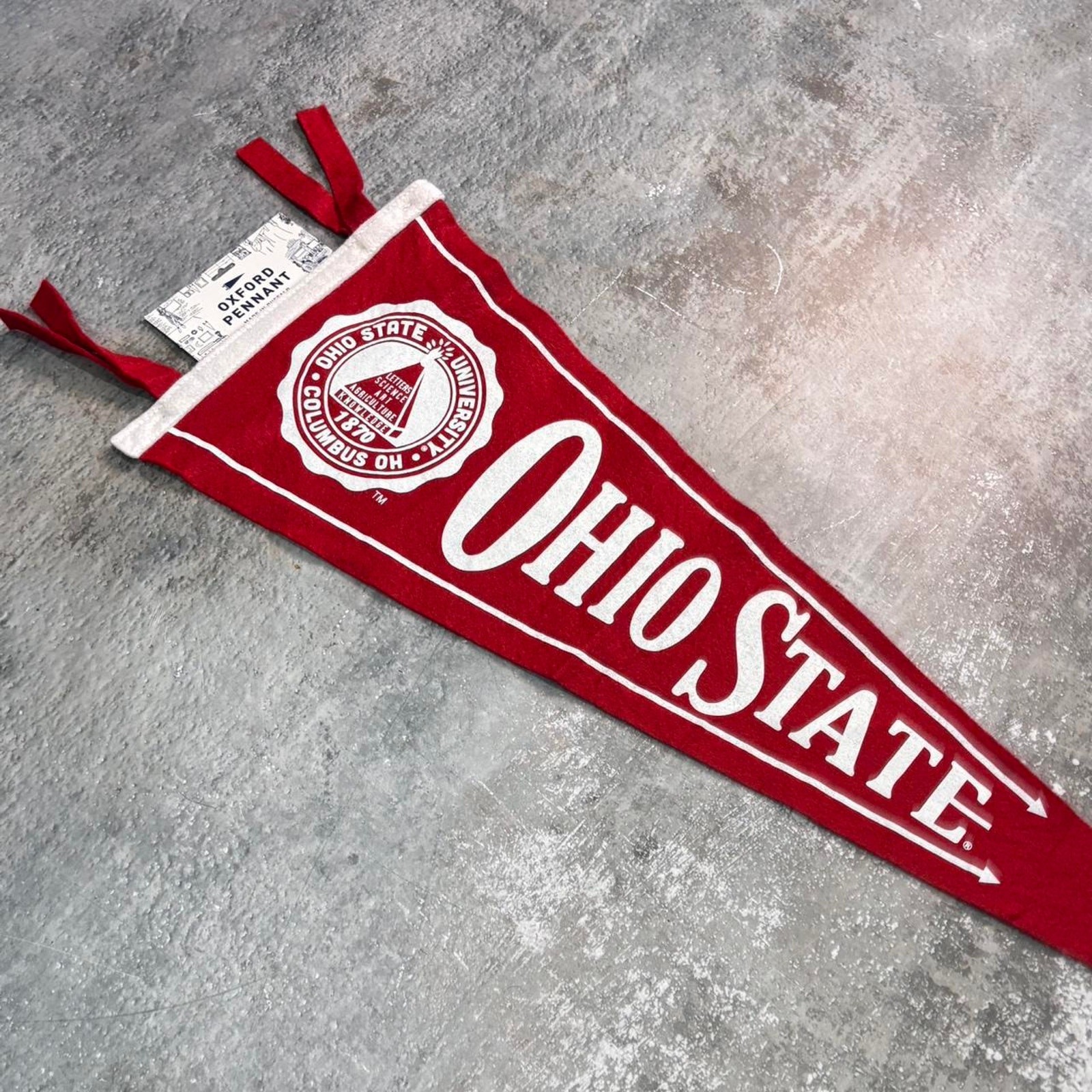 NWT Ohio State Buckeyes Pennant Oxford Pennant Red & White Collegiate