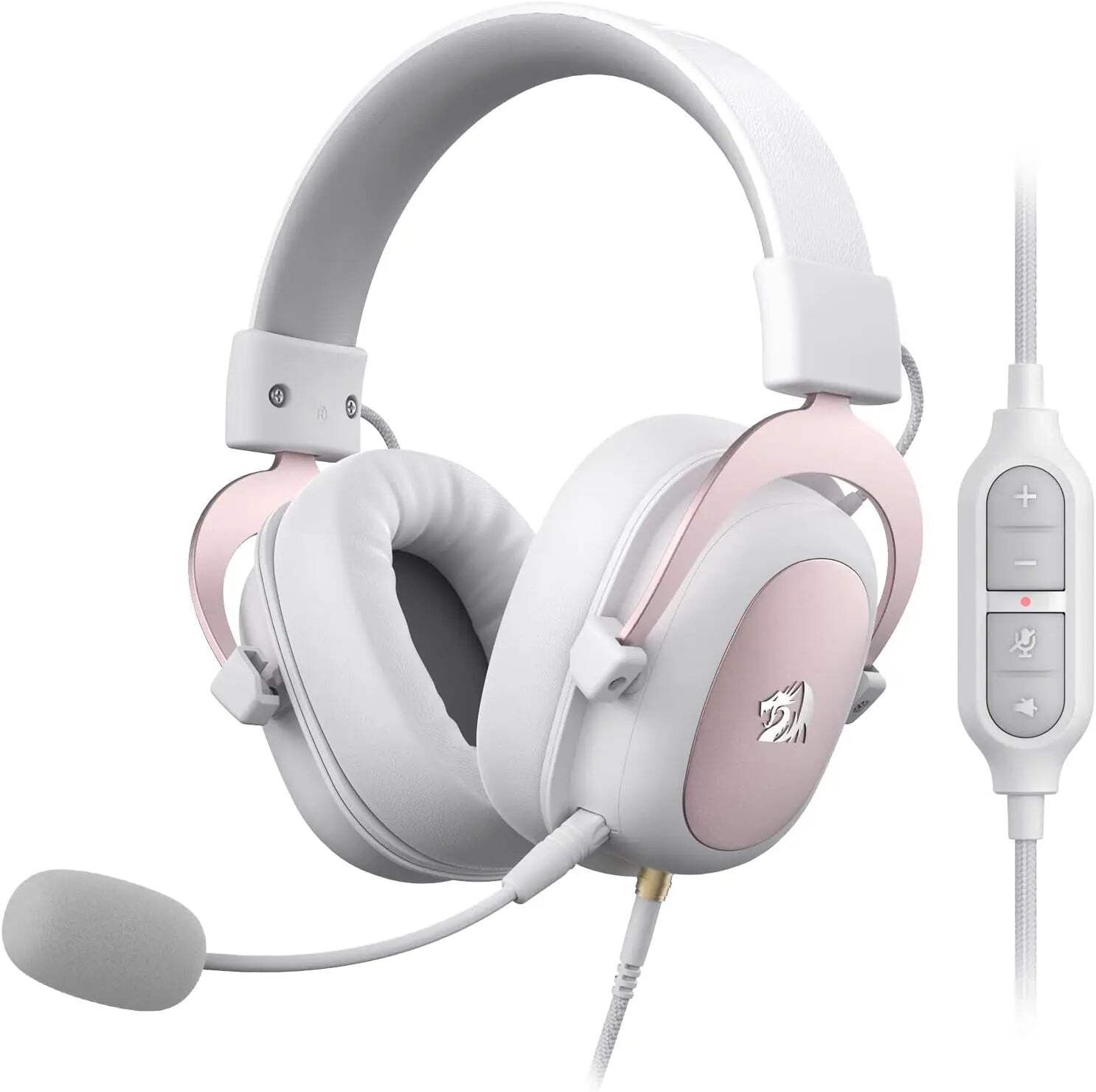 Redragon H510 Zeus White Wired Gaming Headset - 7.1 Surround Sound Memory Foam E