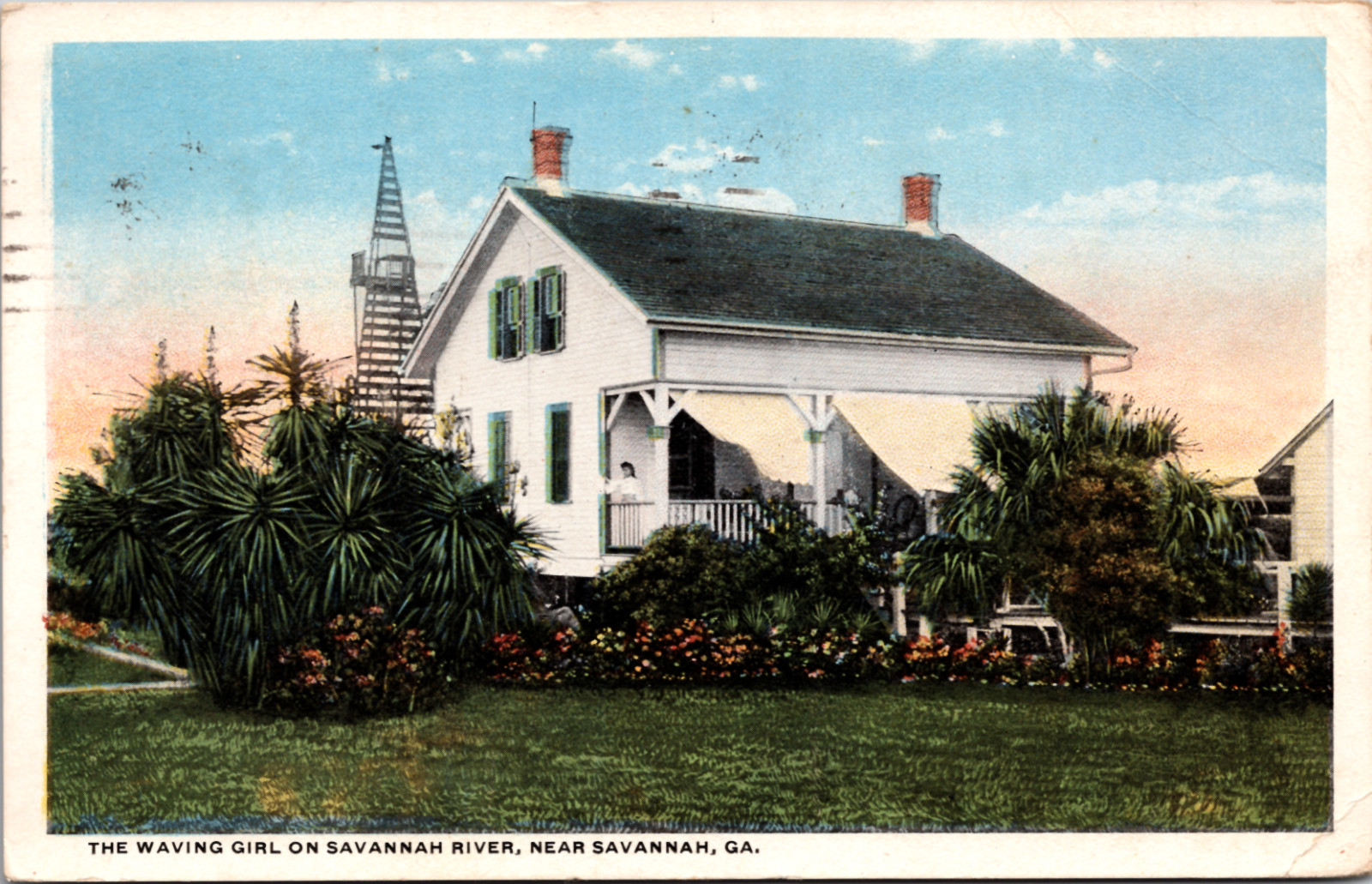The Waving Girl On Savannah River Near Savannah Georgia Postcard