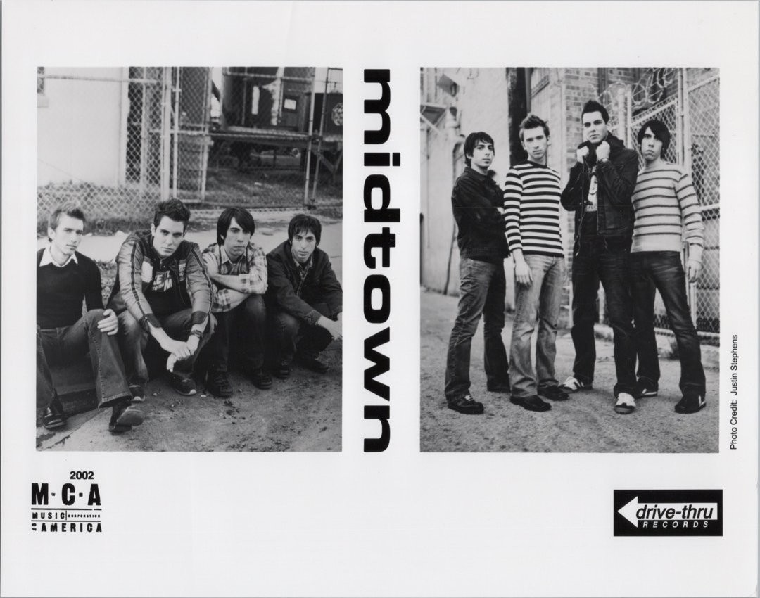Midtown 2002 Band Promo Press Publicity Photo MCA Drive-Thru Records Black White