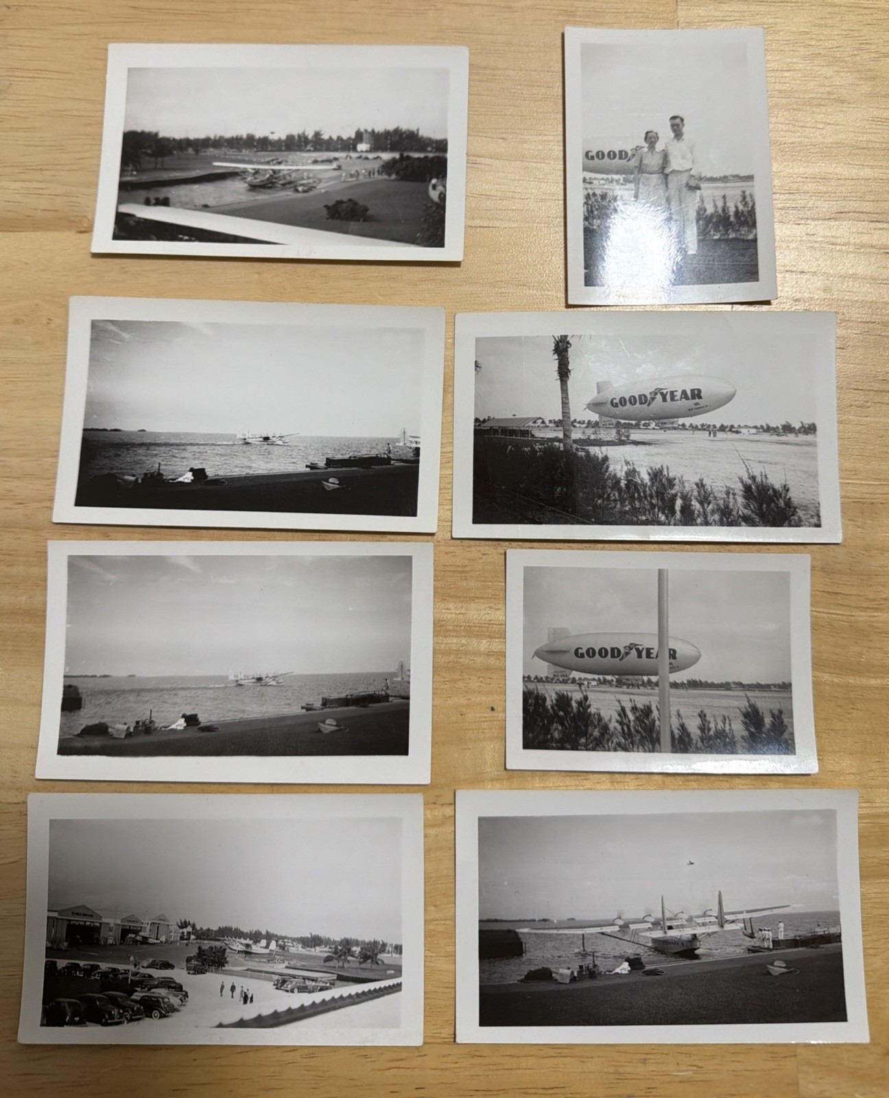 1930s Lot of 8 Original Snapshots PAN AMERICAN AIRWAYS Baltimore SIKORSKY S-42 +