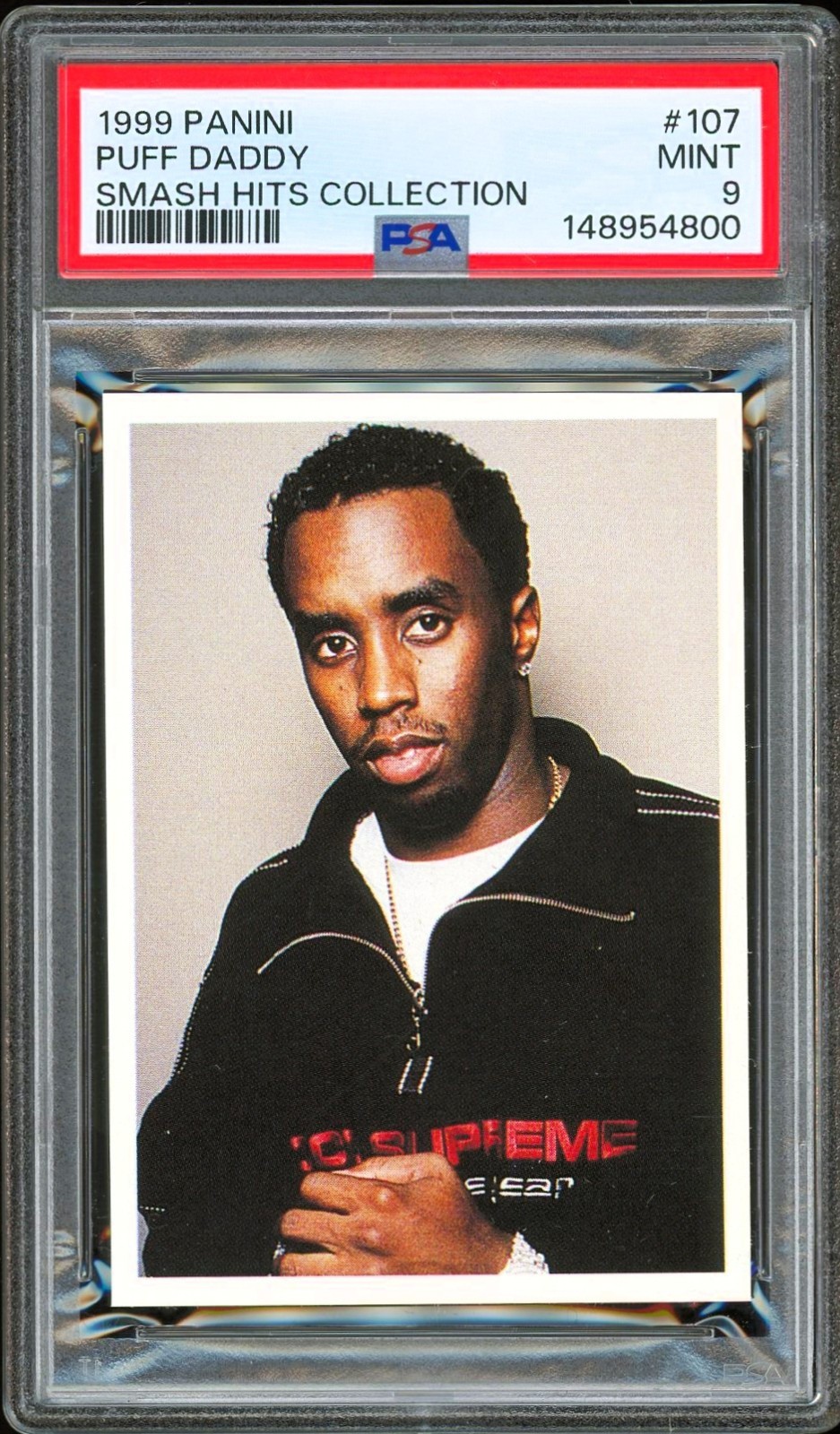 1999 Panini Smash Hits Sticker #107 ~ Puff Daddy Diddy Rookie *POP14 ~ PSA 9