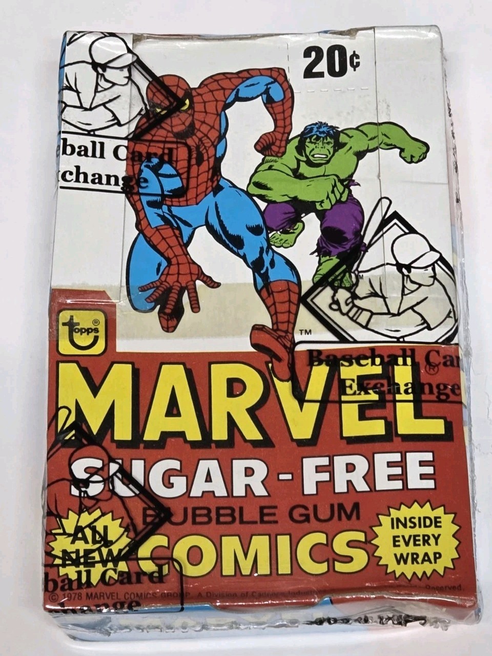 1978 Topps Marvel Comics Sugar Free Bubble Gum BBCE Wrapped Box 36 Packs Sealed