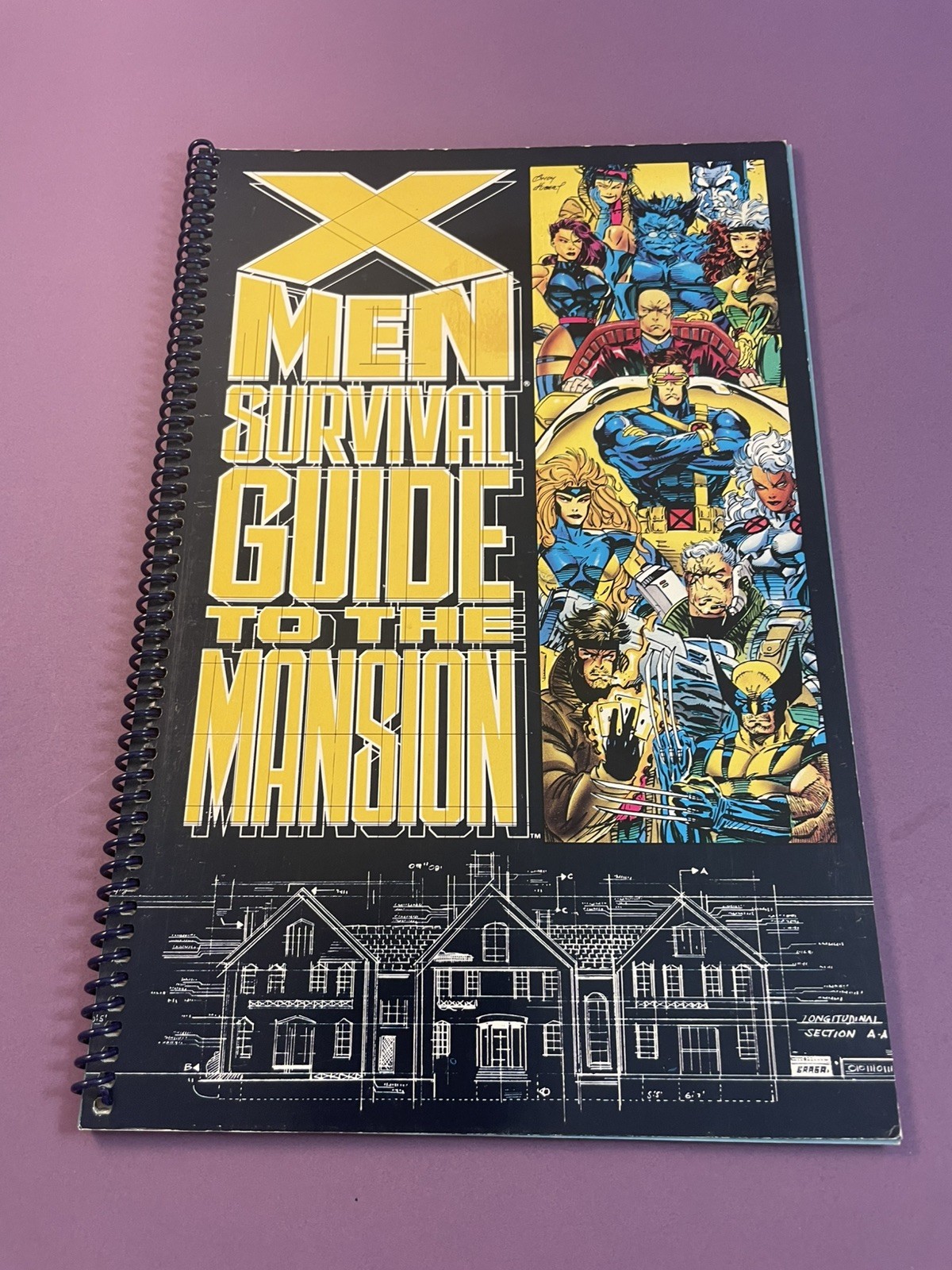 X-Men Survival Guide to the Mansion Marvel Comics Vintage 1993 Spiral Kubert