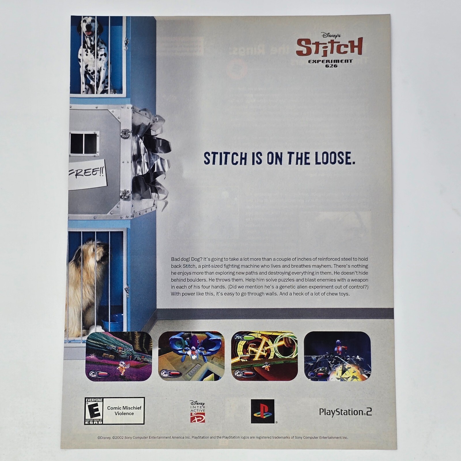 Stitch Experiment 626 PlayStation 2 PS2 On the Loose Print Ad/Poster Promo Art