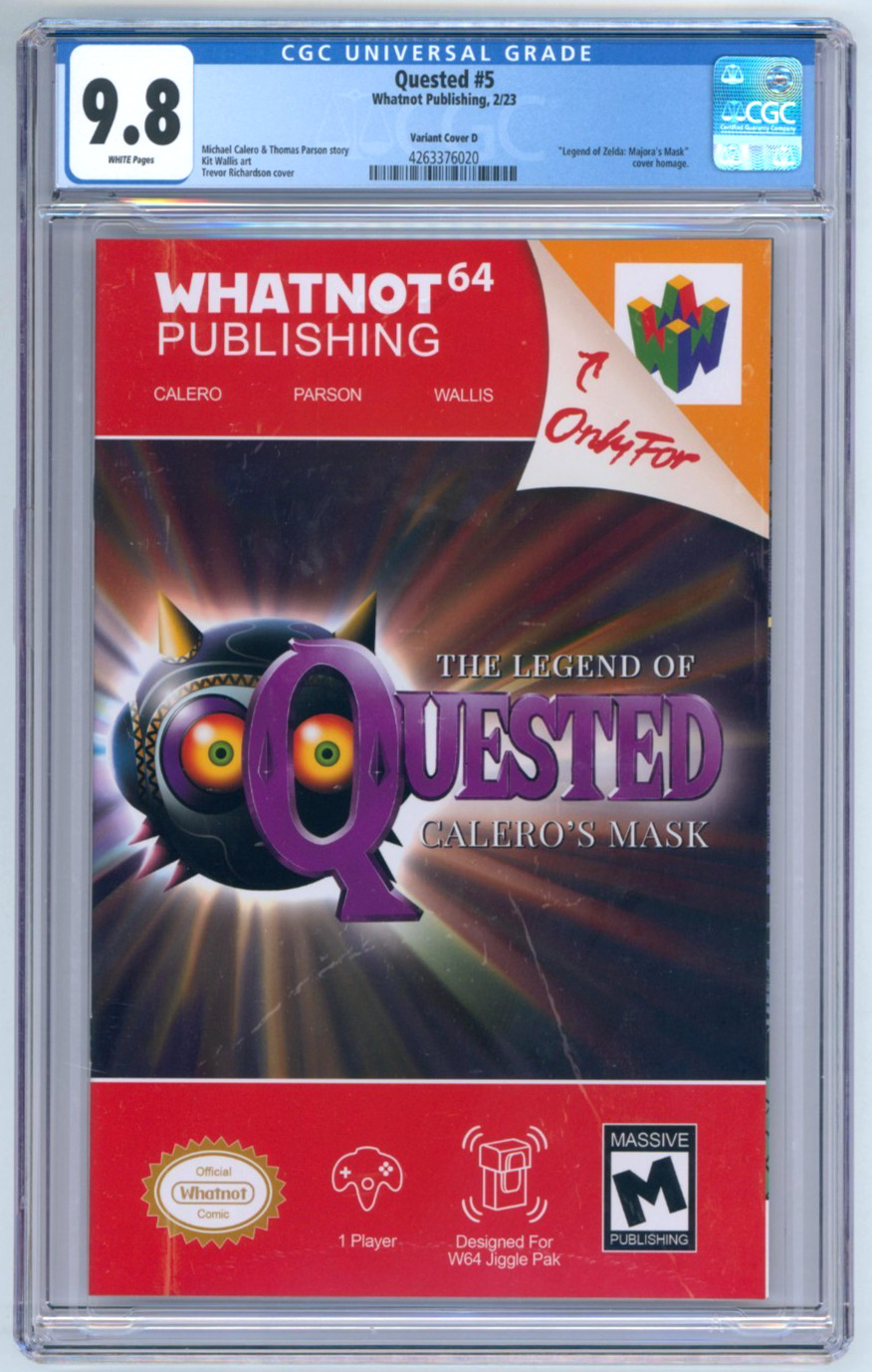 Quested #5 CGC 9.8 The Legend of Zelda Majora\'s Mask Homage Cover D 2023 Comic