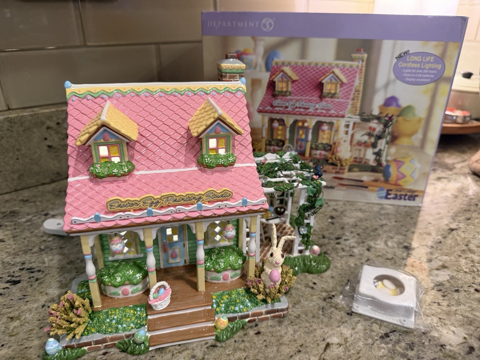 Department 56 Snow Village Easter Egg Painting Studio 56.55385 Spring Decor Box