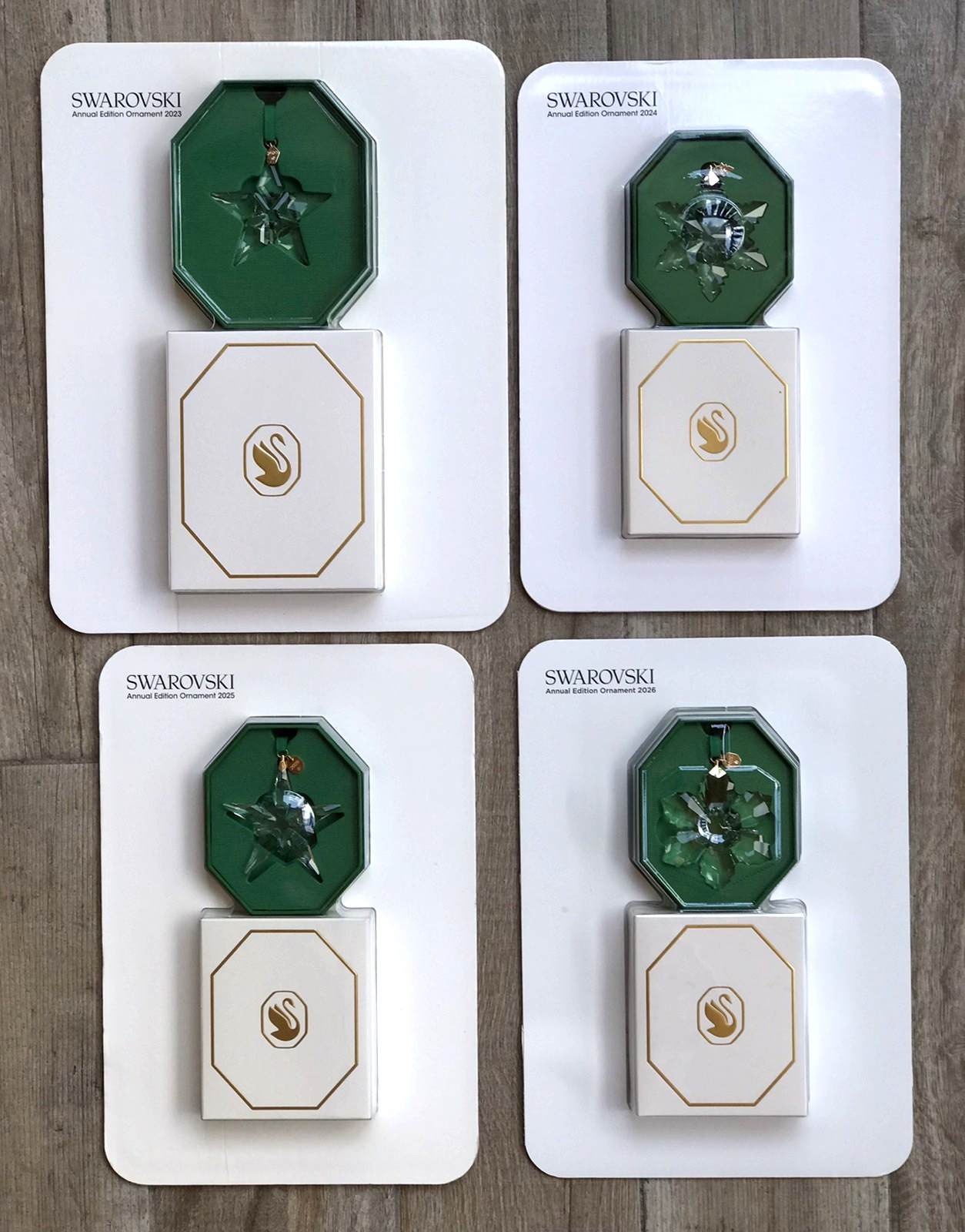 SWAROVSKI ANNUAL EDITION ORNAMENTS LARGE STAR 2023 2024 2025 2026 FACTORY SEALED