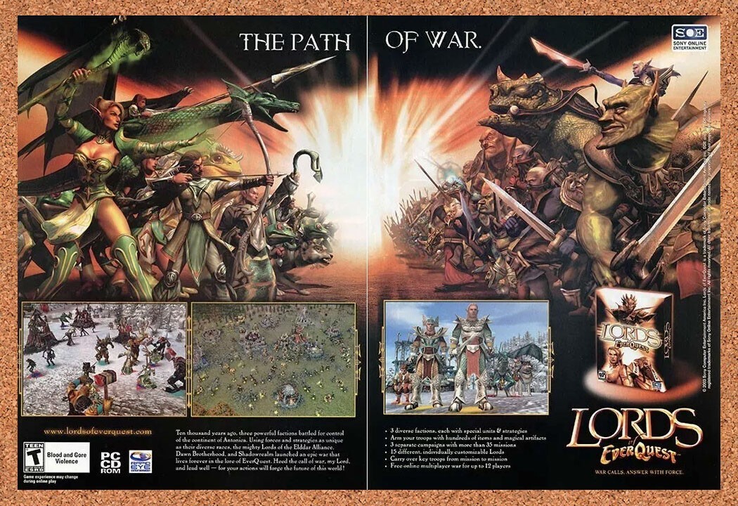 2003 Lords Of EverQuest PC Original Advertisement / Retro Promo v6